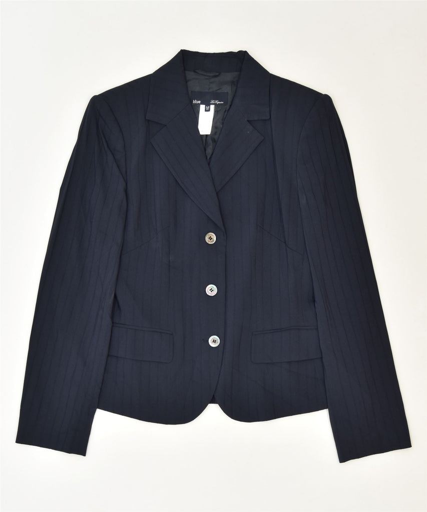 LES COPAINS Womens 3 Button Blazer Jacket IT 42 Medium Navy Blue | Vintage | Thrift | Second-Hand | Used Clothing | Messina Hembry 