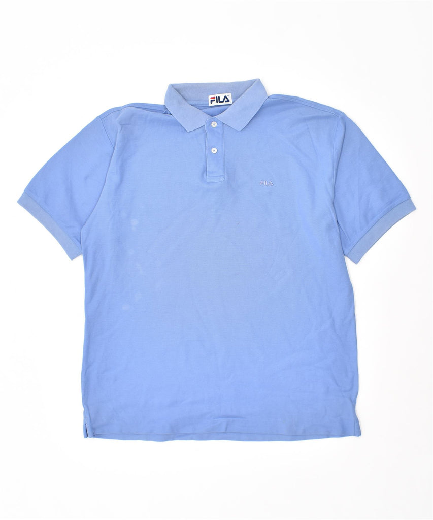 FILA Mens Polo Shirt IT 52 Large Blue Cotton | Vintage | Thrift | Second-Hand | Used Clothing | Messina Hembry 