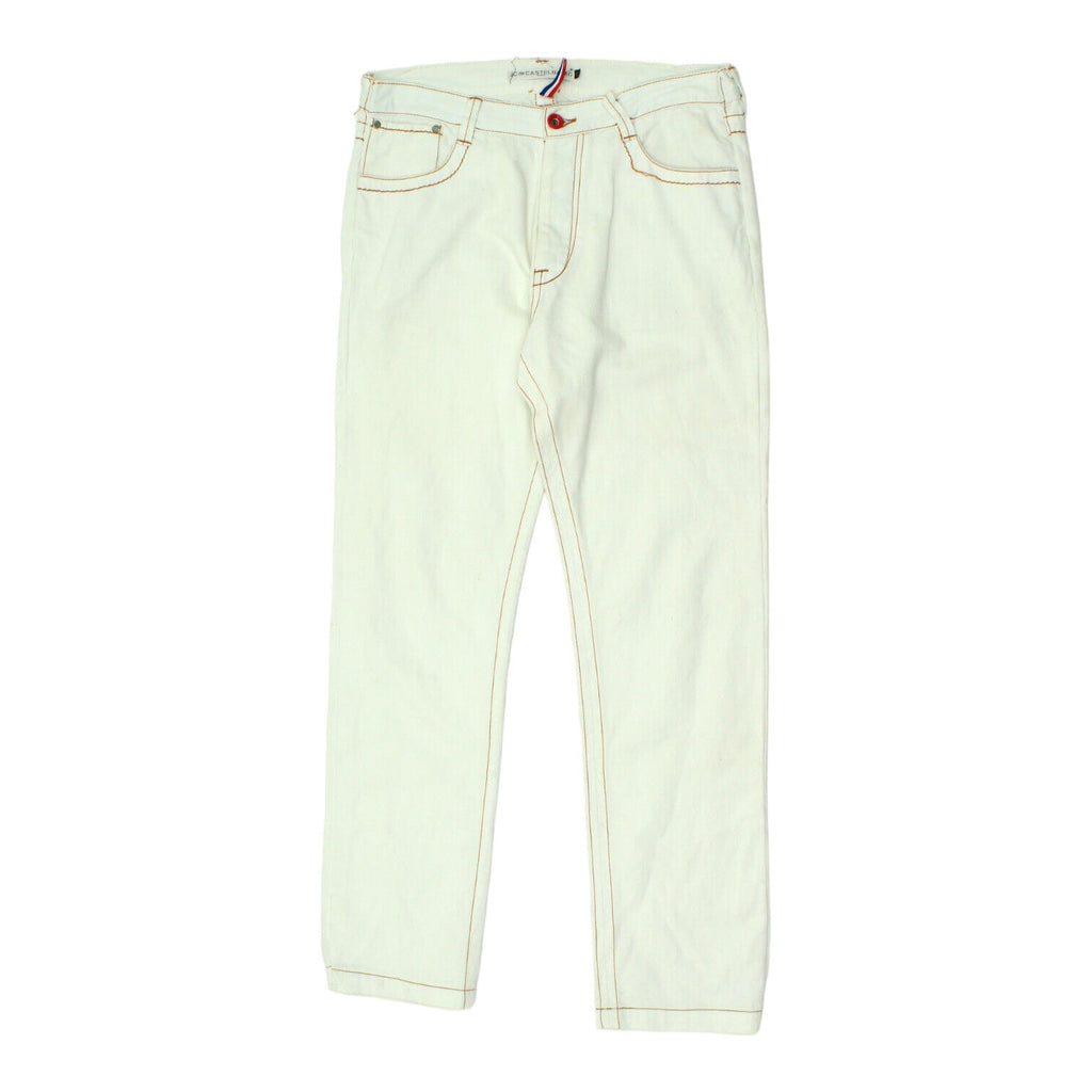 JC de Castelbajac Mens White Jeans | Vintage High End Designer Denim Trousers | Vintage Messina Hembry | Thrift | Second-Hand Messina Hembry | Used Clothing | Messina Hembry 