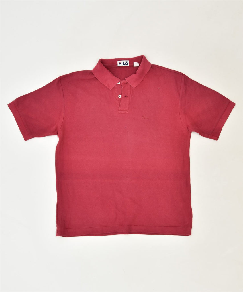 FILA Mens Polo Shirt IT 52 Large Maroon Cotton Classic | Vintage | Thrift | Second-Hand | Used Clothing | Messina Hembry 