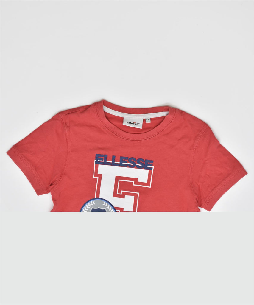 ELLESSE Boys Graphic T-Shirt Top 5-6 Years Red | Vintage | Thrift | Second-Hand | Used Clothing | Messina Hembry 