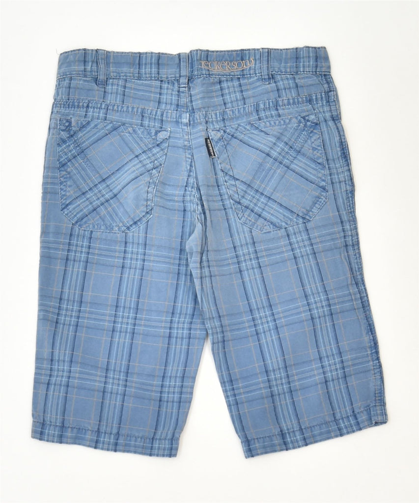 JECKERSON Boys Bermuda Shorts 7-8 Years W24 Blue Check Cotton Classic | Vintage | Thrift | Second-Hand | Used Clothing | Messina Hembry 