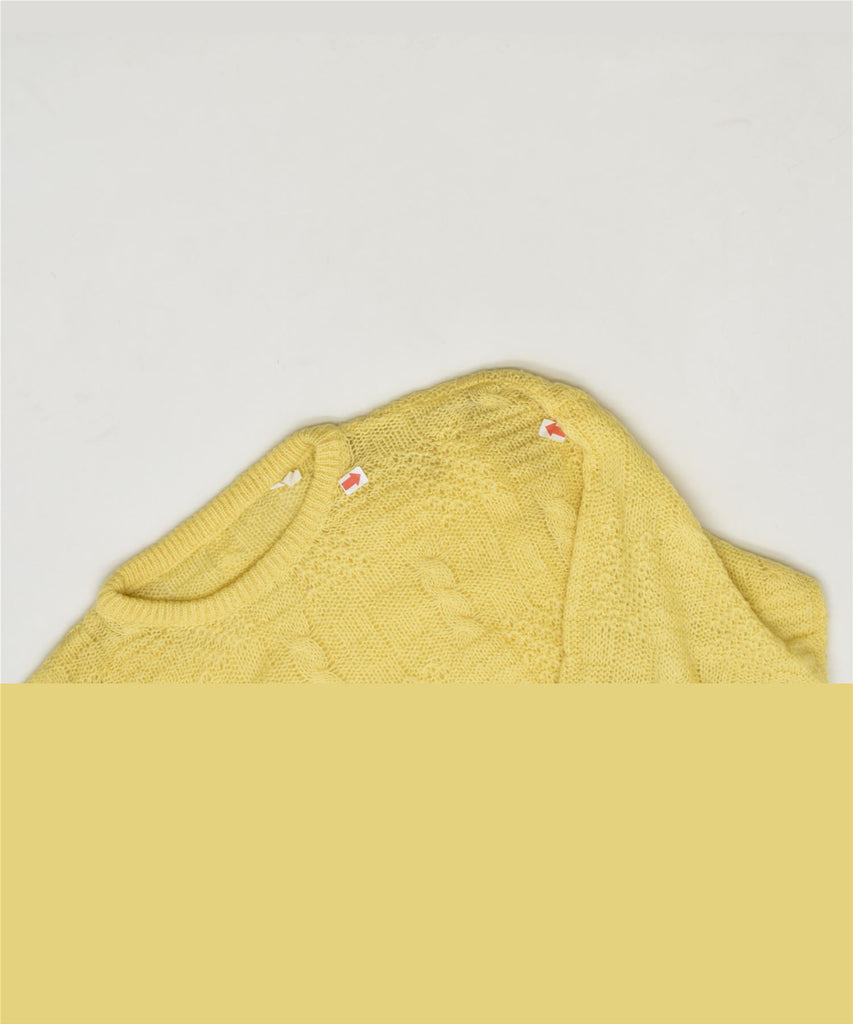 VINTAGE Womens Crew Neck Jumper Sweater UK 14 Large Yellow Acrylic | Vintage | Thrift | Second-Hand | Used Clothing | Messina Hembry 