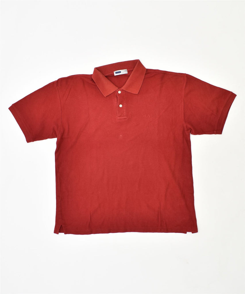 FILA Mens Polo Shirt IT 52 Large Red Cotton | Vintage | Thrift | Second-Hand | Used Clothing | Messina Hembry 