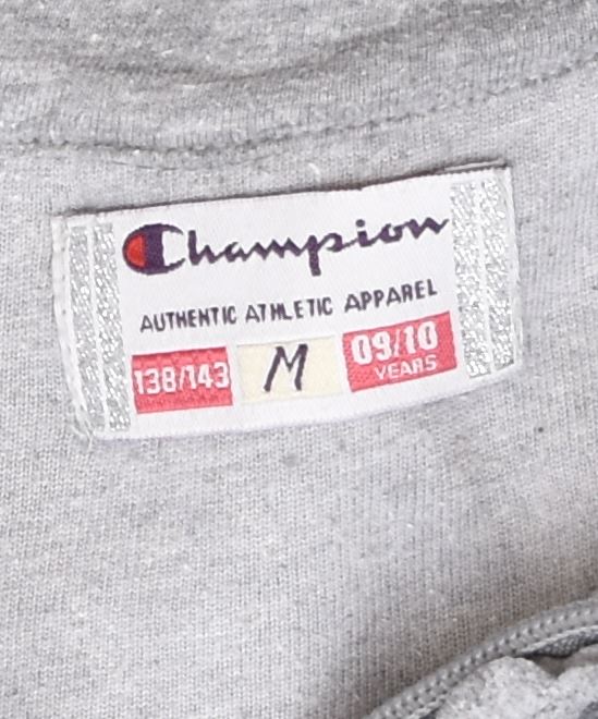 CHAMPION Girls Tracksuit Top Jacket 9-10 Years Medium Grey Cotton Sports | Vintage | Thrift | Second-Hand | Used Clothing | Messina Hembry 