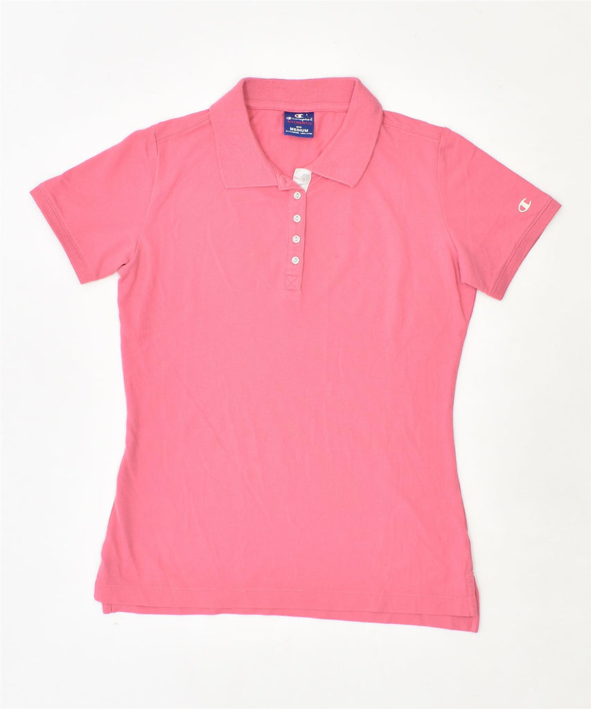 CHAMPION Womens Polo Shirt UK 12 Medium Pink | Vintage | Thrift | Second-Hand | Used Clothing | Messina Hembry 