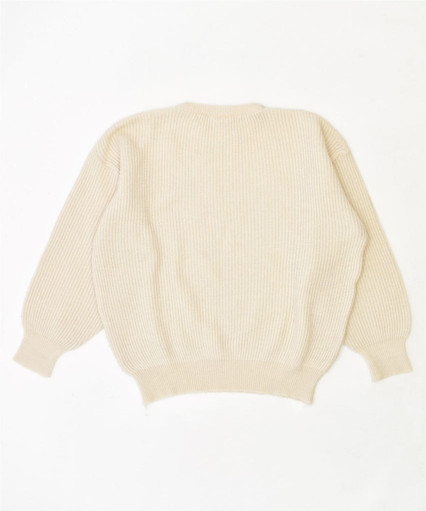 ALCATRAZ Womens Crew Neck Jumper Sweater UK 16 Large Off White Acrylic | Vintage | Thrift | Second-Hand | Used Clothing | Messina Hembry 