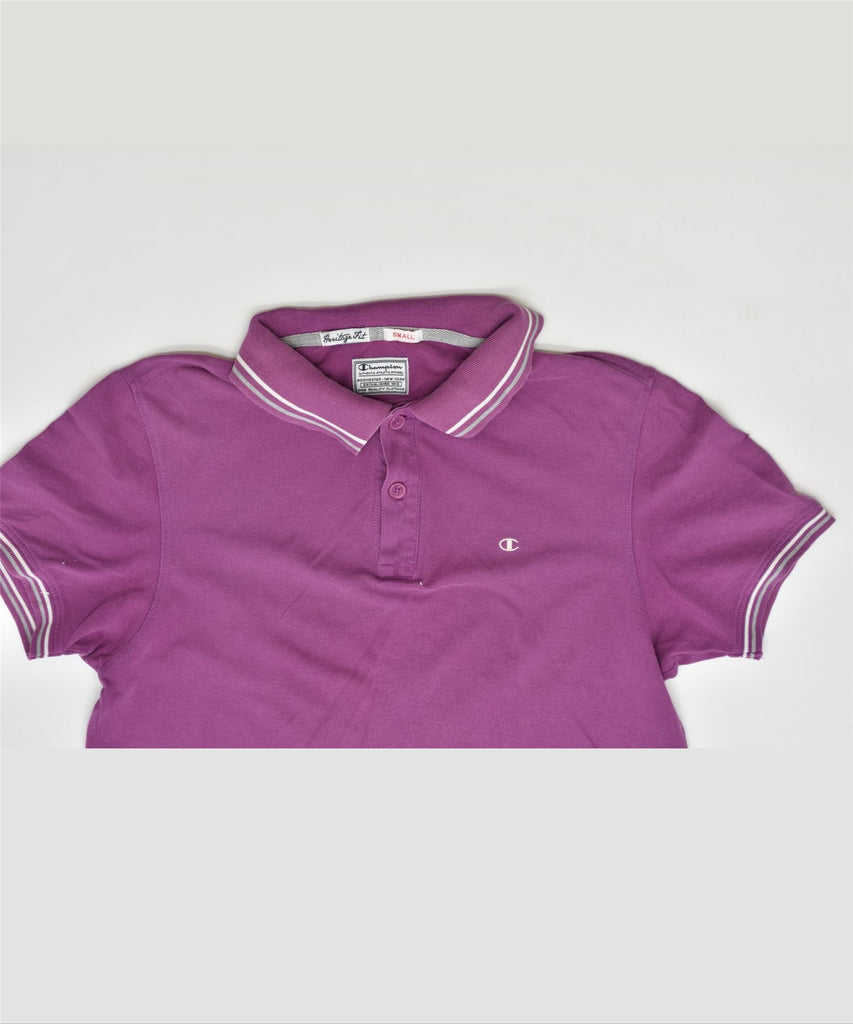 CHAMPION Womens Polo Shirt UK 8 Small Purple Cotton | Vintage | Thrift | Second-Hand | Used Clothing | Messina Hembry 