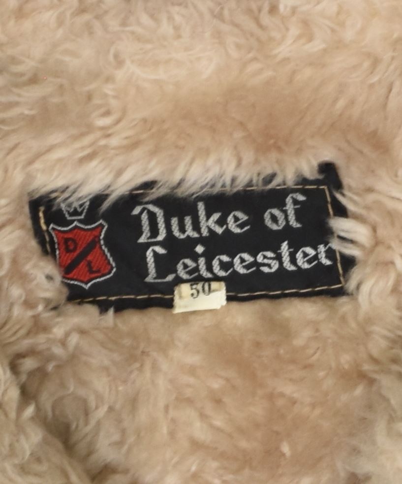 DUKE OF LEICESTER Womens Sherpa Bomber Jacket IT 50 XL Beige Vintage | Vintage | Thrift | Second-Hand | Used Clothing | Messina Hembry 