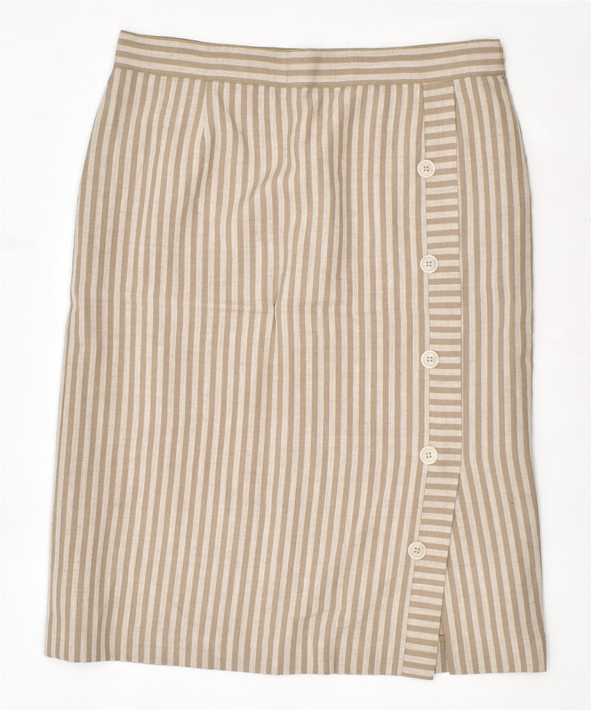 VINTAGE Womens Straight Skirt Large W32 Beige Striped | Vintage | Thrift | Second-Hand | Used Clothing | Messina Hembry 