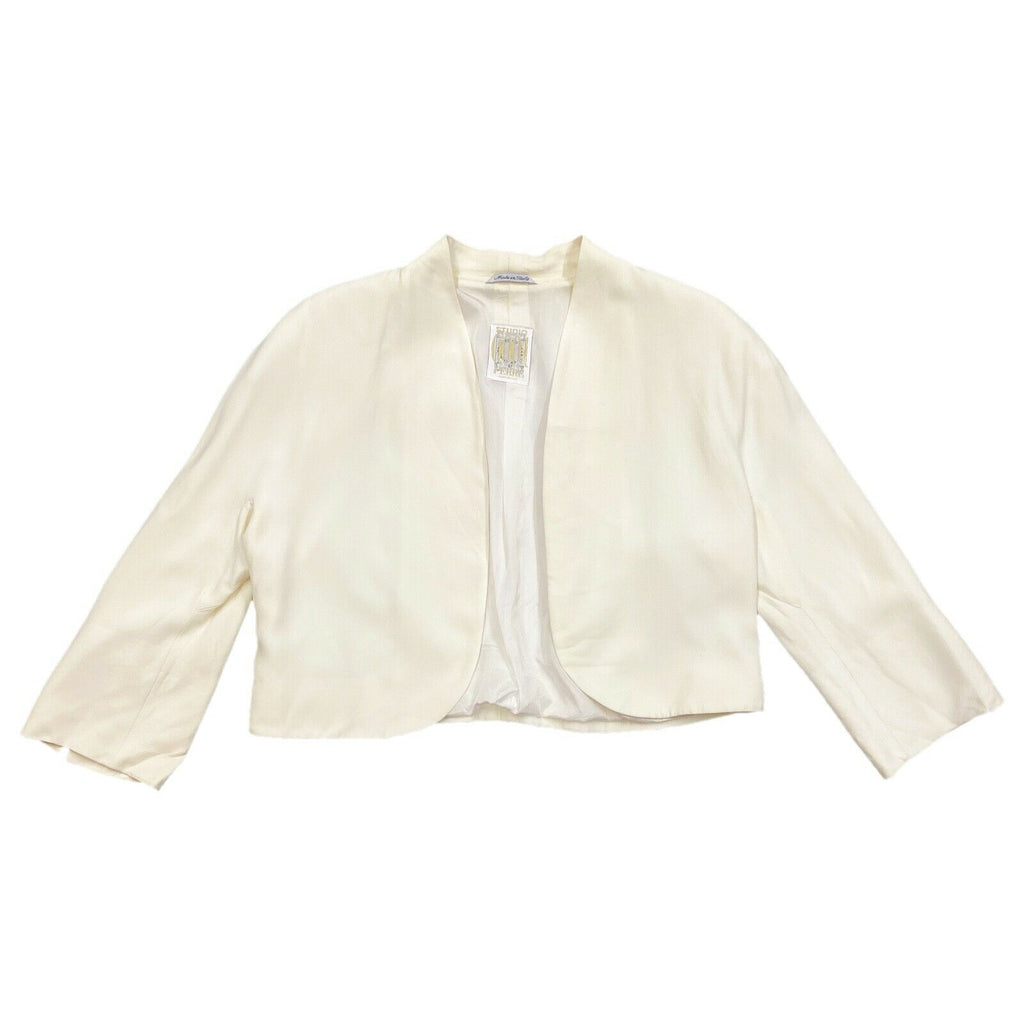 Studio 0001 Ferré Cropped Jacket | Vintage Luxury High End Designer White VTG | Vintage Messina Hembry | Thrift | Second-Hand Messina Hembry | Used Clothing | Messina Hembry 