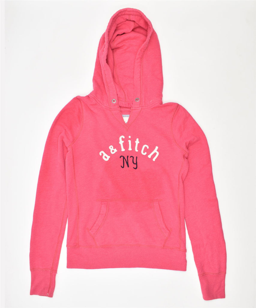 AMBERCROMBIE Girls Graphic Hoodie Jumper 13-14 Years Pink Cotton | Vintage | Thrift | Second-Hand | Used Clothing | Messina Hembry 