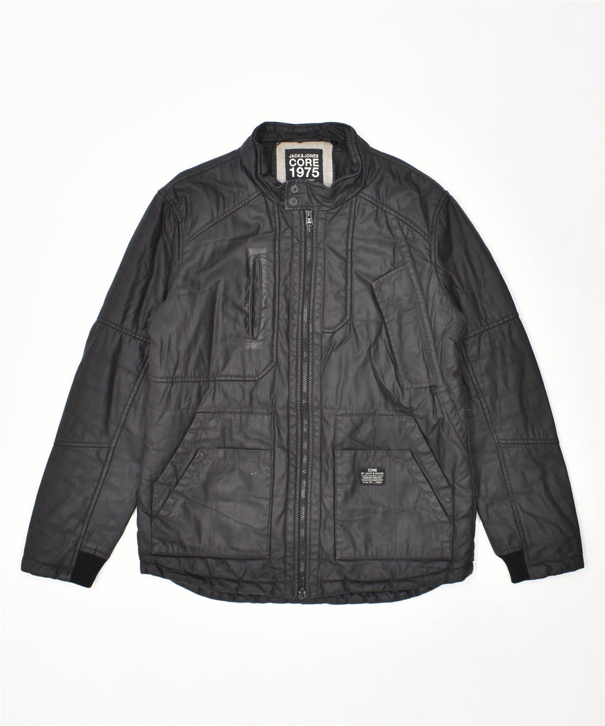 JACK & JONES Mens Utility Jacket UK 40 Large Black Cotton | Vintage | Thrift | Second-Hand | Used Clothing | Messina Hembry 