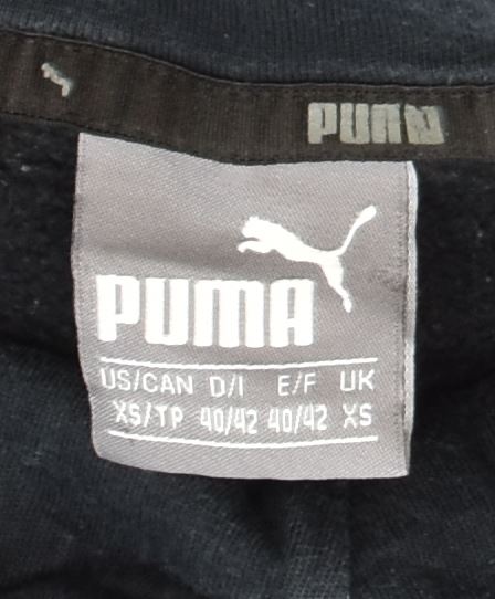 PUMA Womens Graphic Hoodie Jumper UK 6 XS Black Cotton Sports | Vintage | Thrift | Second-Hand | Used Clothing | Messina Hembry 