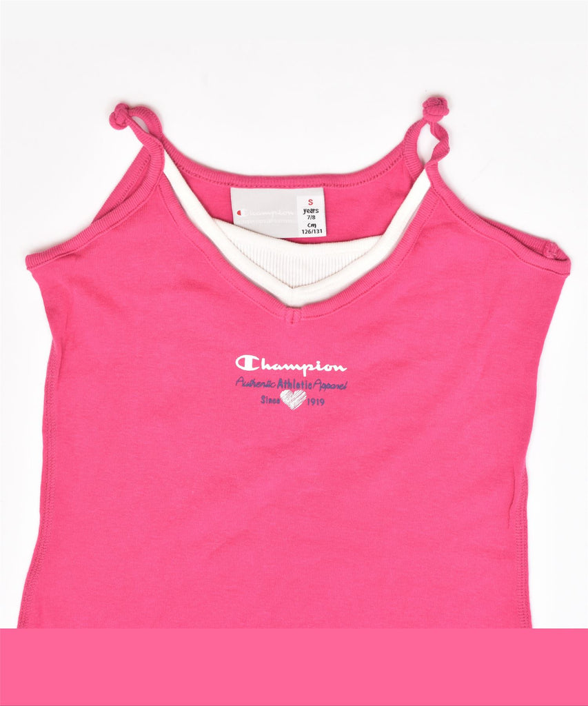 CHAMPION Girls Cami Top 7-8 Years Small Pink | Vintage | Thrift | Second-Hand | Used Clothing | Messina Hembry 