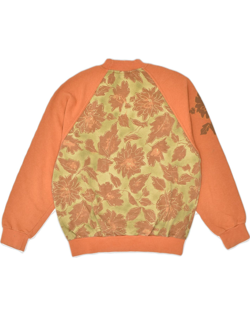 STEFANEL Mens Sweatshirt Jumper Small Orange Floral Cotton | Vintage | Thrift | Second-Hand | Used Clothing | Messina Hembry 