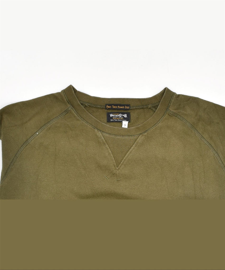 JACK & JONES Mens Sweatshirt Jumper Small Khaki Cotton | Vintage | Thrift | Second-Hand | Used Clothing | Messina Hembry 