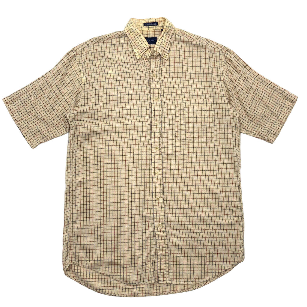 GANT Royal Oxford Beige Short Sleeve Button Down Shirt | Vintage Designer VTG | Vintage Messina Hembry | Thrift | Second-Hand Messina Hembry | Used Clothing | Messina Hembry 