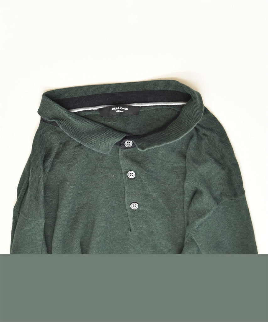 JACK & JONES Mens Polo Neck Jumper Sweater Small Green | Vintage | Thrift | Second-Hand | Used Clothing | Messina Hembry 