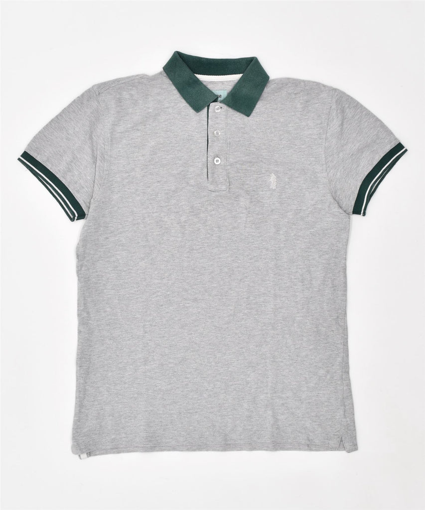 REFRIGUE Mens Polo Shirt Medium Grey Cotton | Vintage | Thrift | Second-Hand | Used Clothing | Messina Hembry 