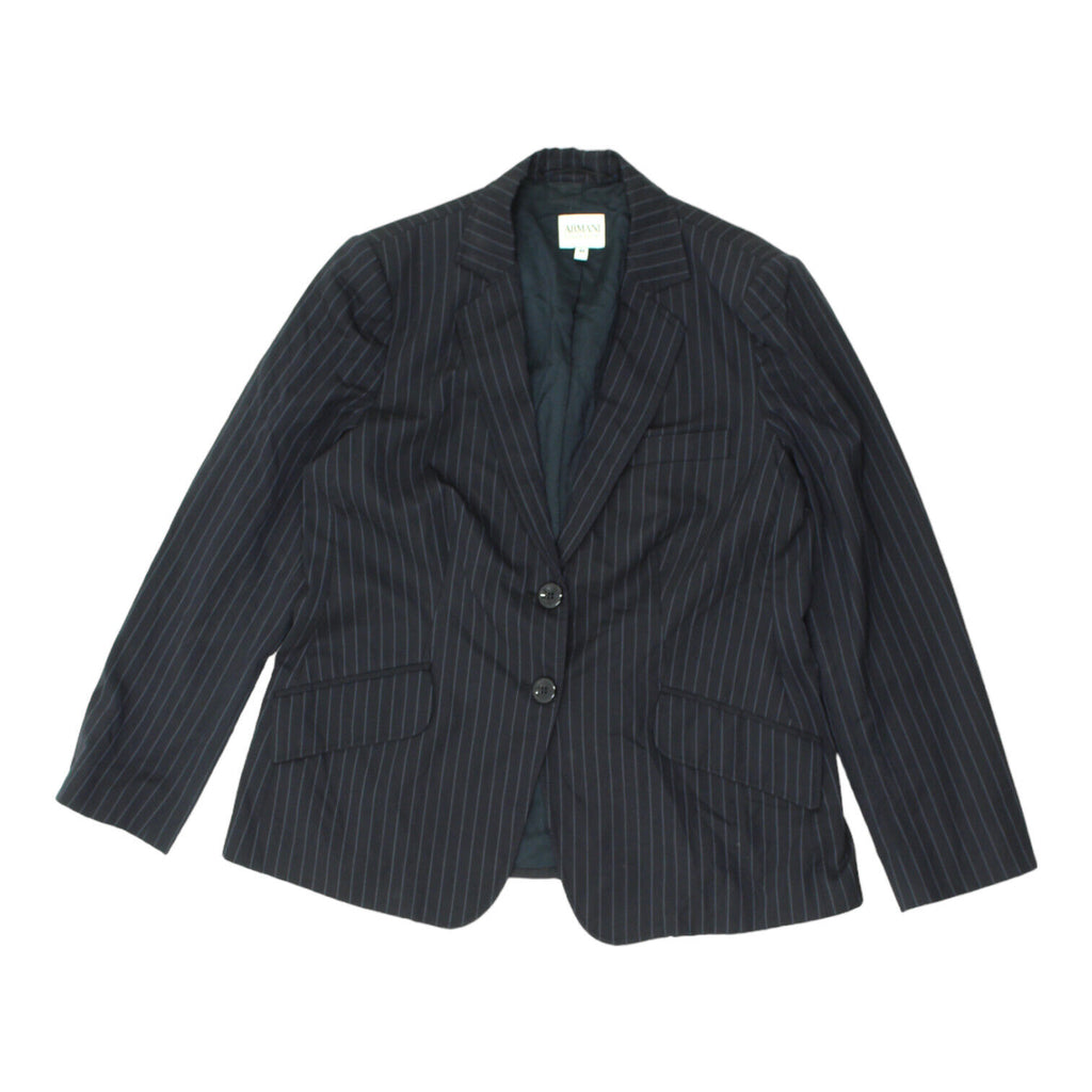 Armani Collezioni Womens Navy Pin Stripe Blazer Jacket | Vintage Designer VTG | Vintage Messina Hembry | Thrift | Second-Hand Messina Hembry | Used Clothing | Messina Hembry 