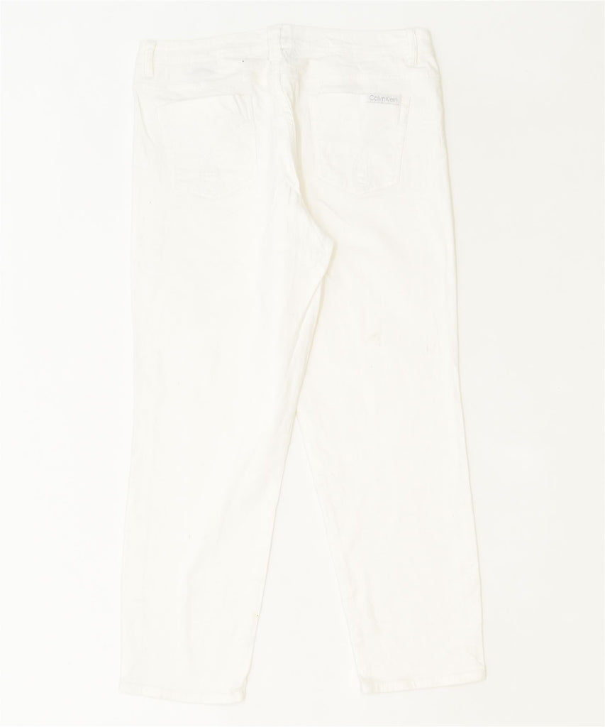 CALVIN KLEIN Womens Crop Skinny Jeans W32 L27 White Cotton Classic | Vintage | Thrift | Second-Hand | Used Clothing | Messina Hembry 