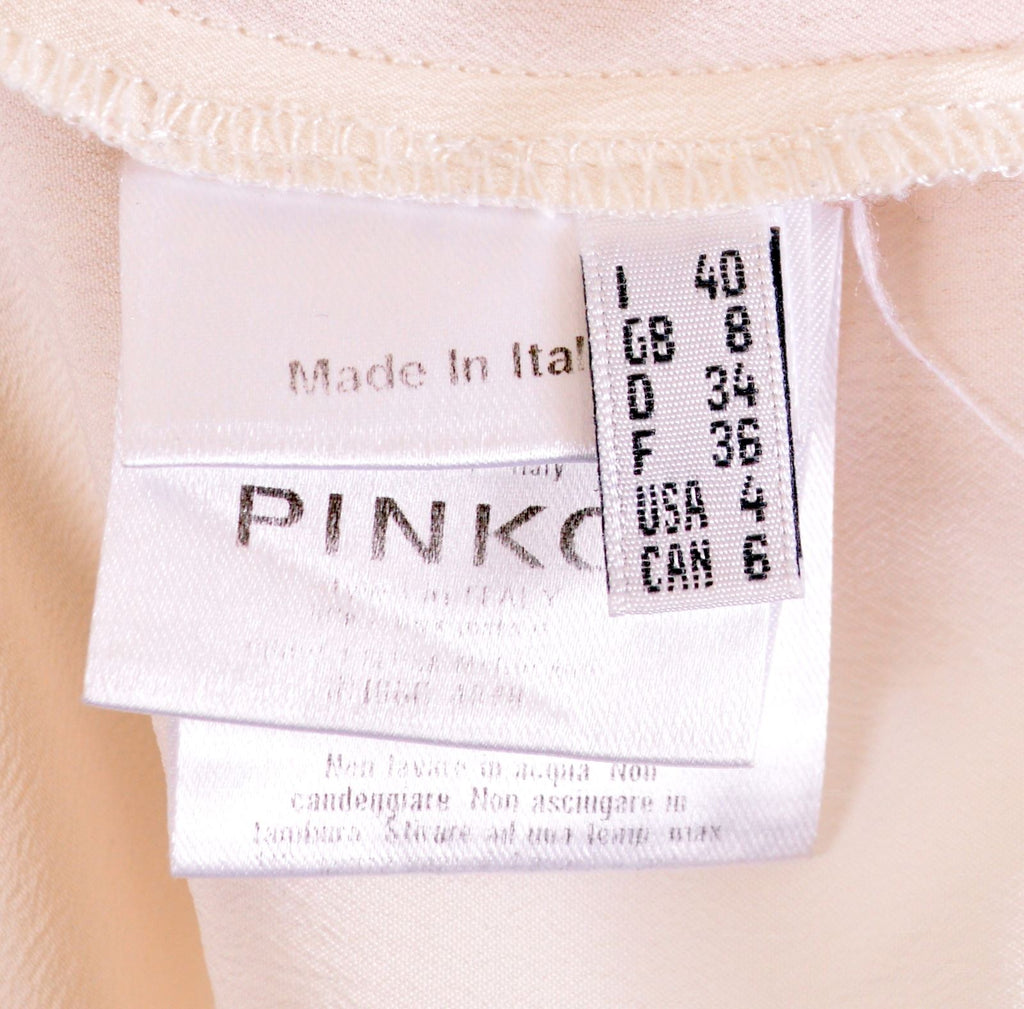 PINKO Womens Blouse Top UK 8 Small Off White Acetate Vintage Oversized - Second Hand & Vintage Designer Clothing - Messina Hembry