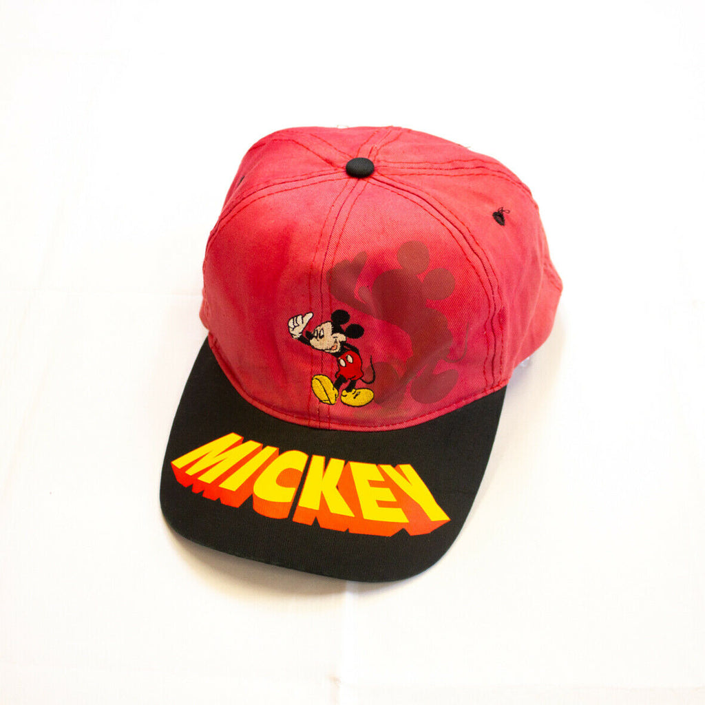 Mickey Mouse Snapback Cap | Vintage 90s Disney Character Hat Cartoon Red VTG | Vintage Messina Hembry | Thrift | Second-Hand Messina Hembry | Used Clothing | Messina Hembry 