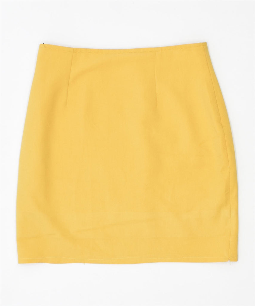 SPORTSTAFF Womens Straight Skirt IT 44 Medium W29 Yellow Polyester | Vintage | Thrift | Second-Hand | Used Clothing | Messina Hembry 