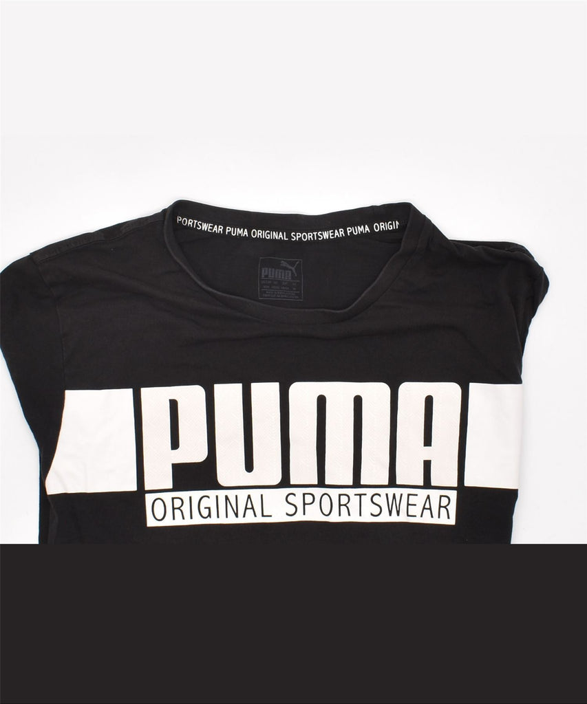 PUMA Mens Graphic T-Shirt Top Medium Black | Vintage | Thrift | Second-Hand | Used Clothing | Messina Hembry 