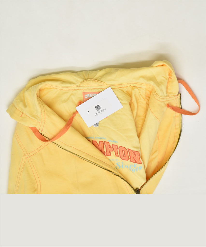 CHAMPION Boys Hooded Windbreaker Jacket 13-14 Years XL Yellow Cotton | Vintage | Thrift | Second-Hand | Used Clothing | Messina Hembry 