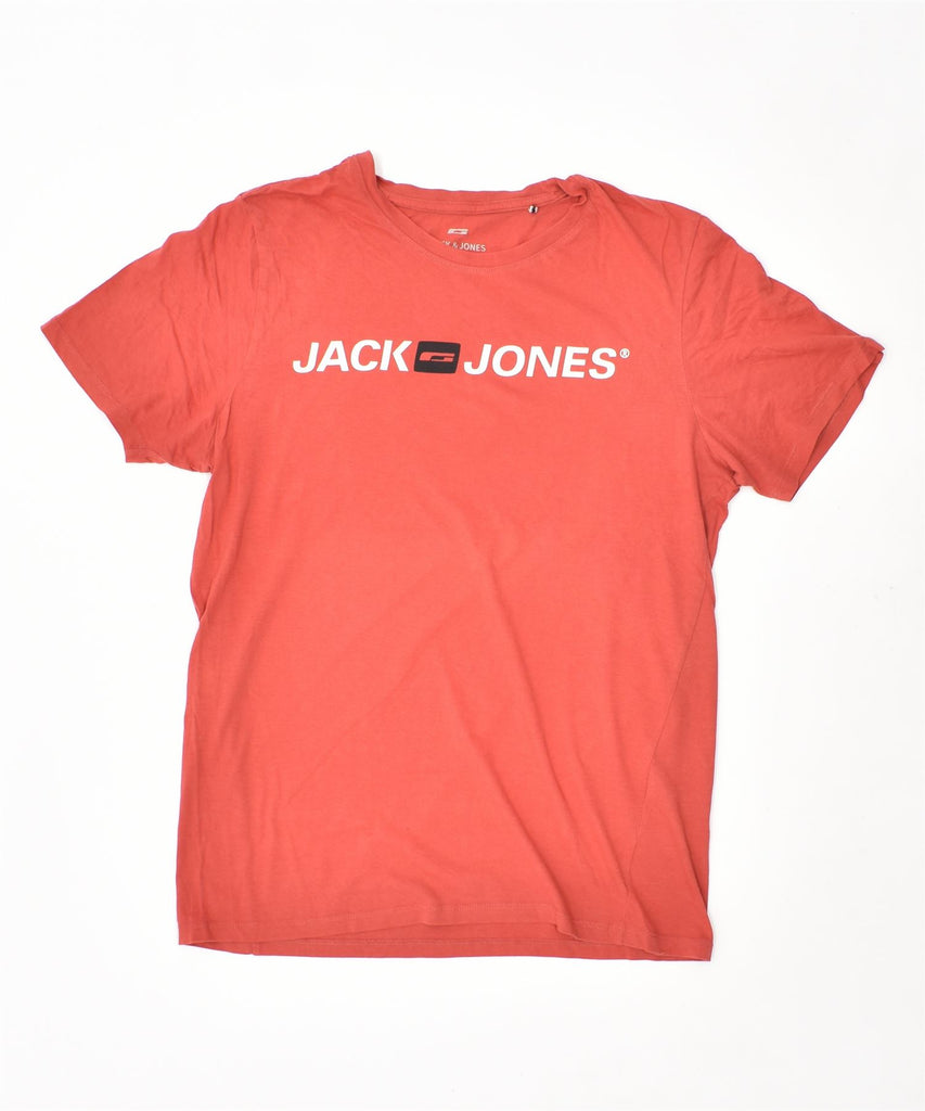 JACK & JONES Mens Graphic T-Shirt Top Medium Red Cotton | Vintage | Thrift | Second-Hand | Used Clothing | Messina Hembry 