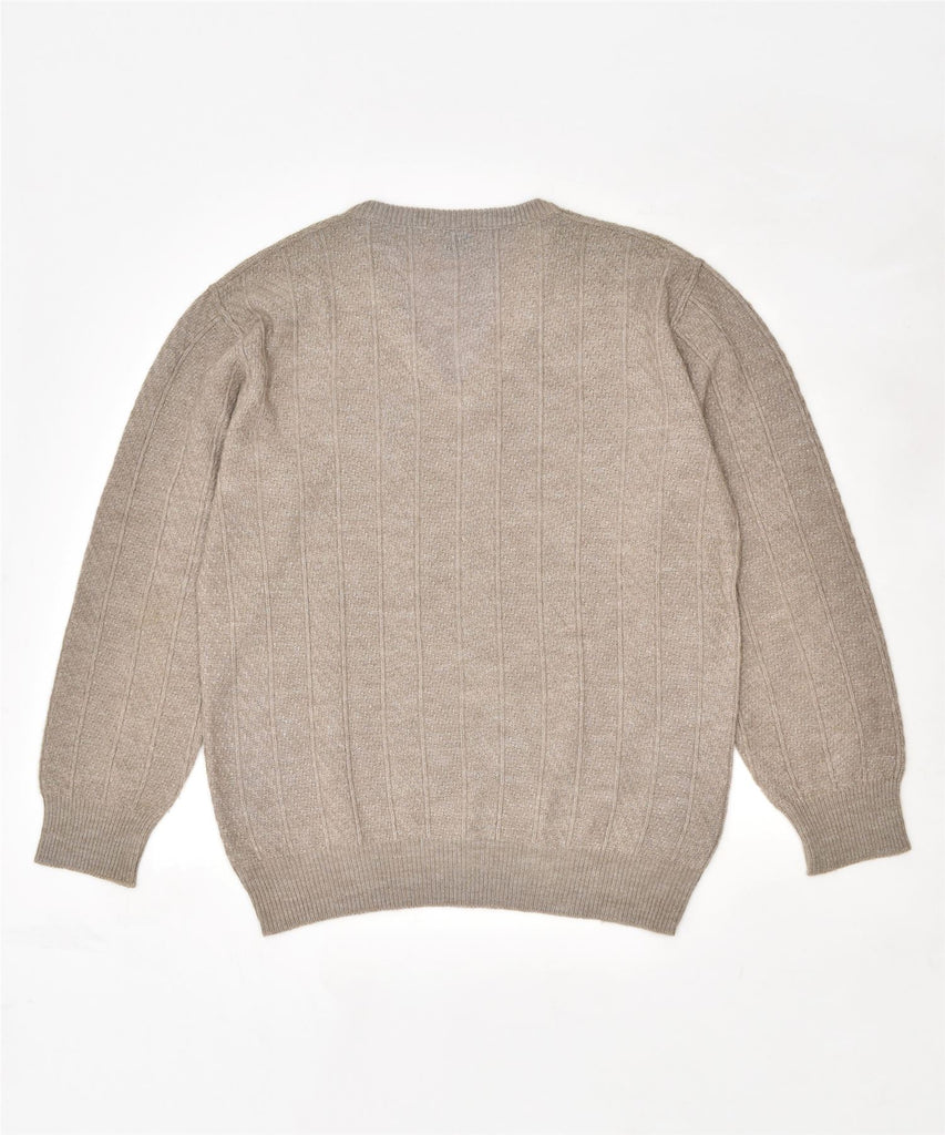 MAPIER Mens V-Neck Jumper Sweater Medium Beige | Vintage | Thrift | Second-Hand | Used Clothing | Messina Hembry 