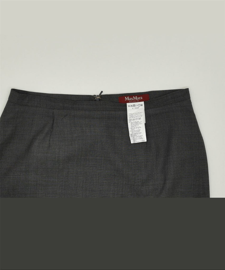 MAX MARA Womens Straight Skirt UK 12 Medium W30 Grey Wool | Vintage | Thrift | Second-Hand | Used Clothing | Messina Hembry 