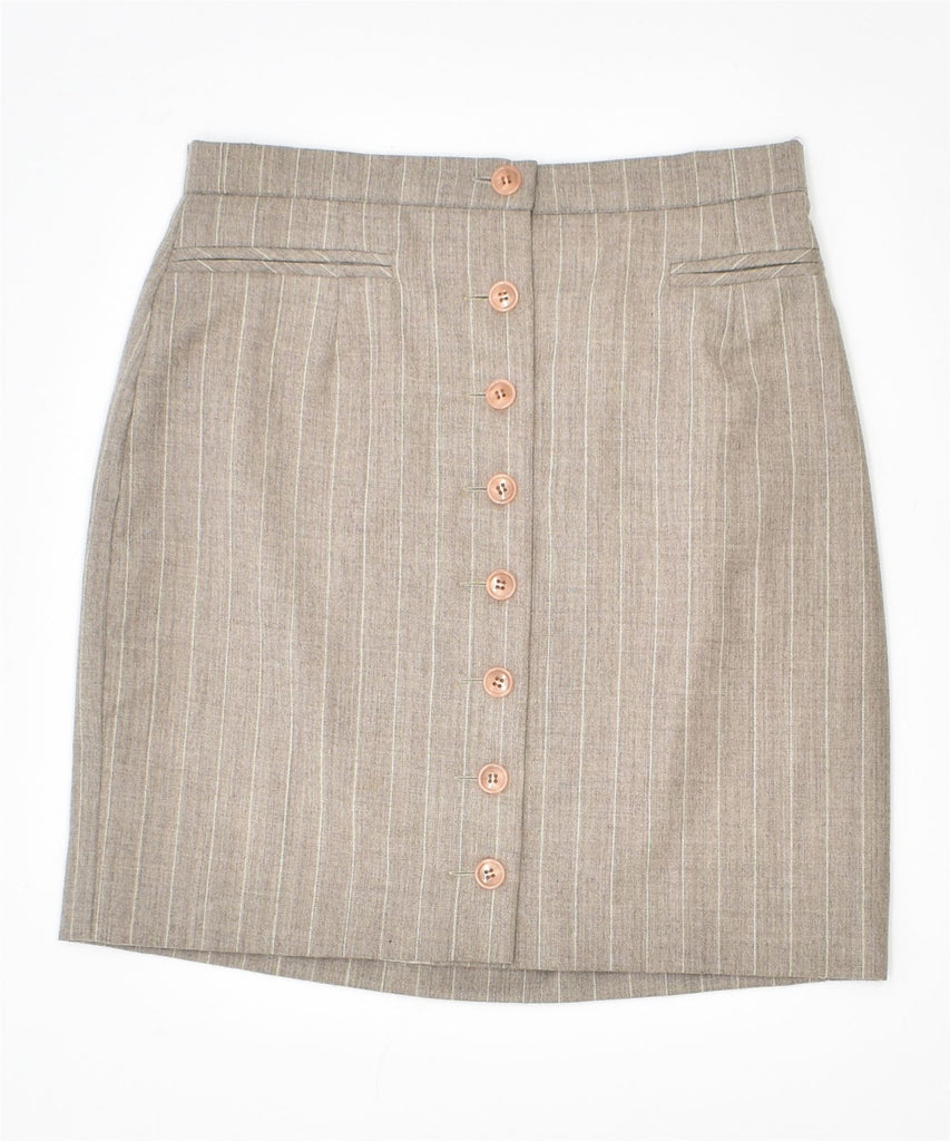 VINTAGE Womens Mini Skirt W30 Medium Beige Striped | Vintage | Thrift | Second-Hand | Used Clothing | Messina Hembry 