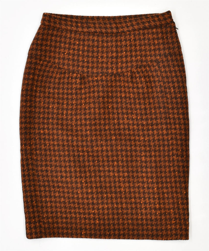 VINTAGE Womens Midi Skirt Small W26 Brown Houndstooth | Vintage | Thrift | Second-Hand | Used Clothing | Messina Hembry 