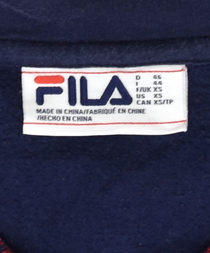 FILA Womens Oversized Hoodie Jumper UK 6 XS Multicoloured Cotton | Vintage | Thrift | Second-Hand | Used Clothing | Messina Hembry 