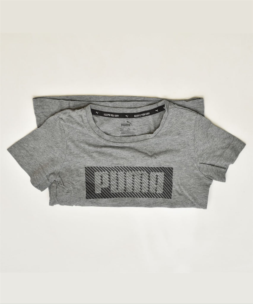 PUMA Girls Graphic T-Shirt Top 5-6 Years Grey | Vintage | Thrift | Second-Hand | Used Clothing | Messina Hembry 