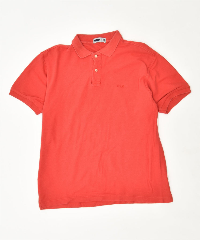 FILA Mens Polo Shirt IT 48 Medium Red Cotton | Vintage | Thrift | Second-Hand | Used Clothing | Messina Hembry 