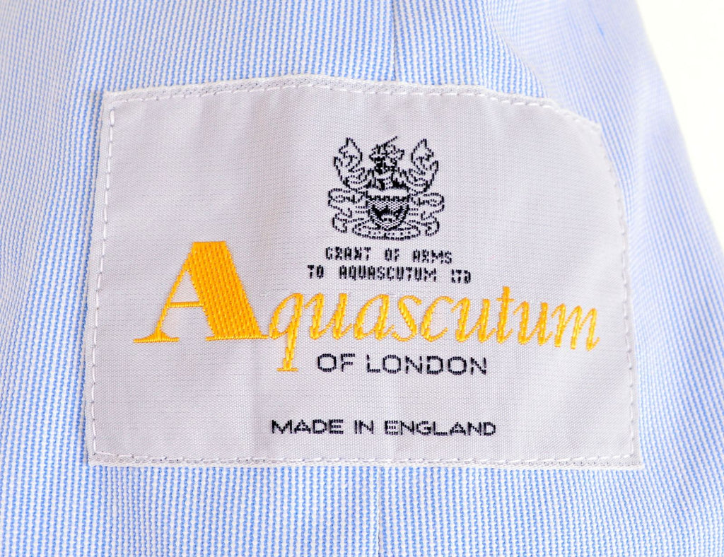 AQUASCUTUM Womens Double Breasted Blazer Jacket Short Sleeve Large Blue - Second Hand & Vintage Designer Clothing - Messina Hembry