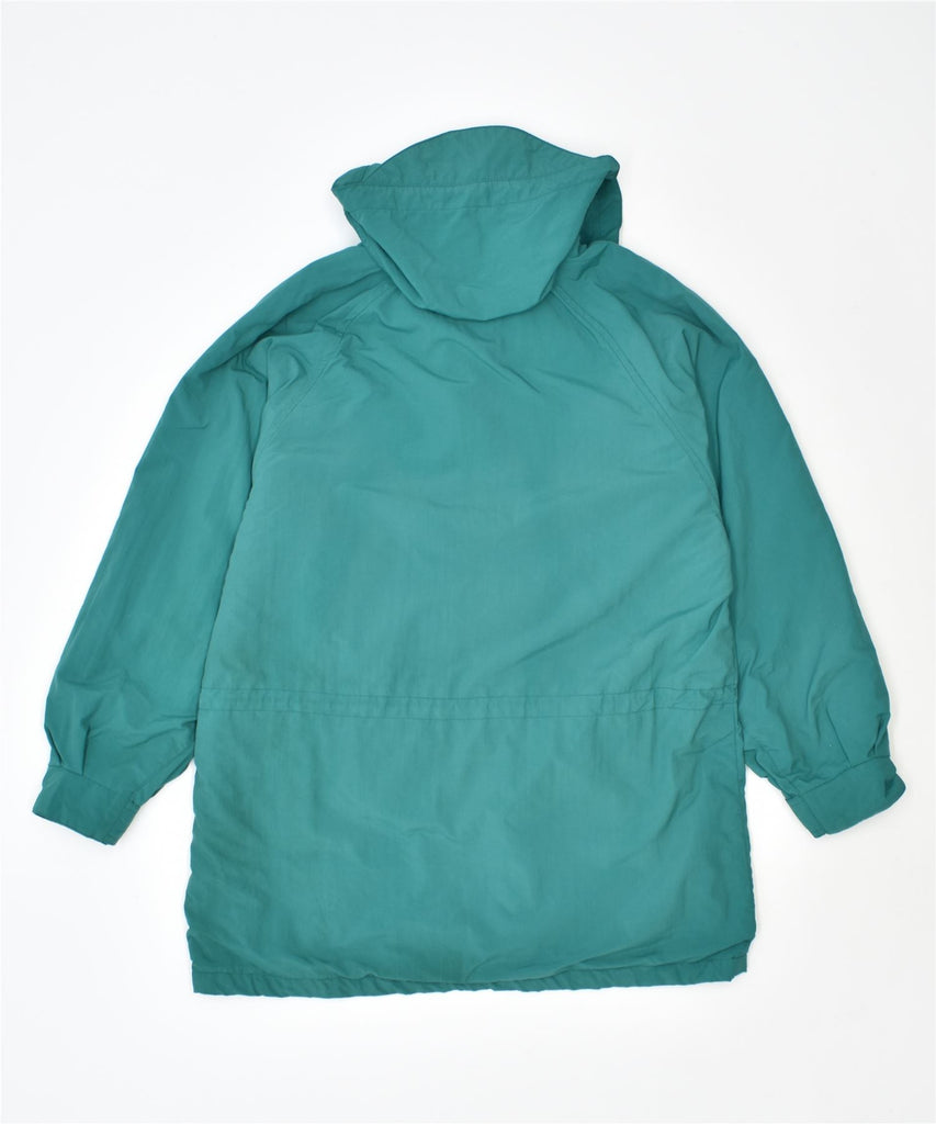 EDDIE BAUER Womens Hooded Windbreaker Jacket UK 12 Medium Turquoise Nylon | Vintage | Thrift | Second-Hand | Used Clothing | Messina Hembry 