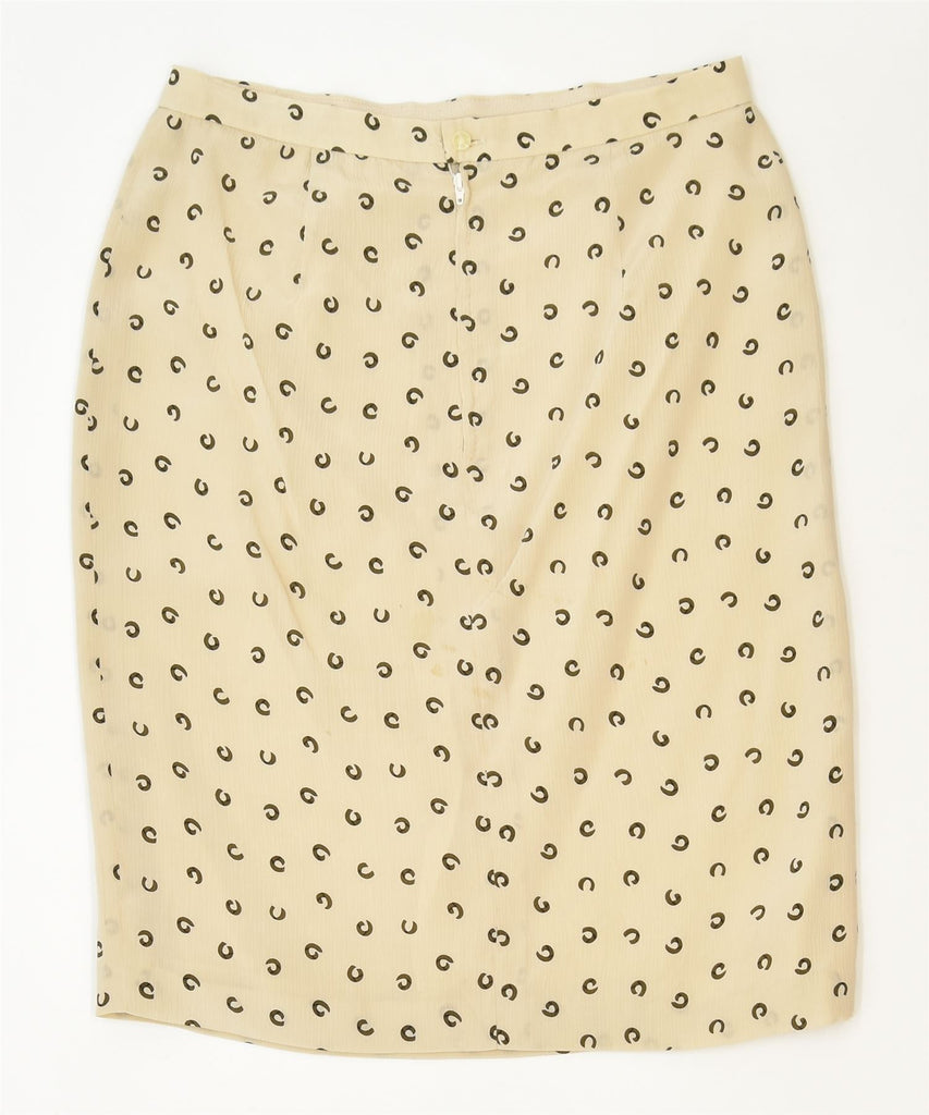 VINTAGE Womens Pencil Skirt W30 Medium Beige Spotted Classic | Vintage | Thrift | Second-Hand | Used Clothing | Messina Hembry 