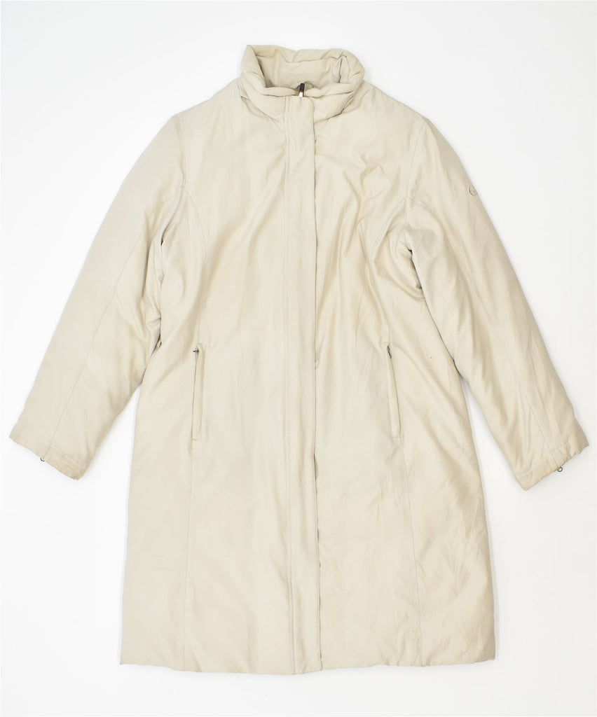 SERGIO TACCHINI Womens Padded Coat IT 48 XL Beige Polyester | Vintage | Thrift | Second-Hand | Used Clothing | Messina Hembry 