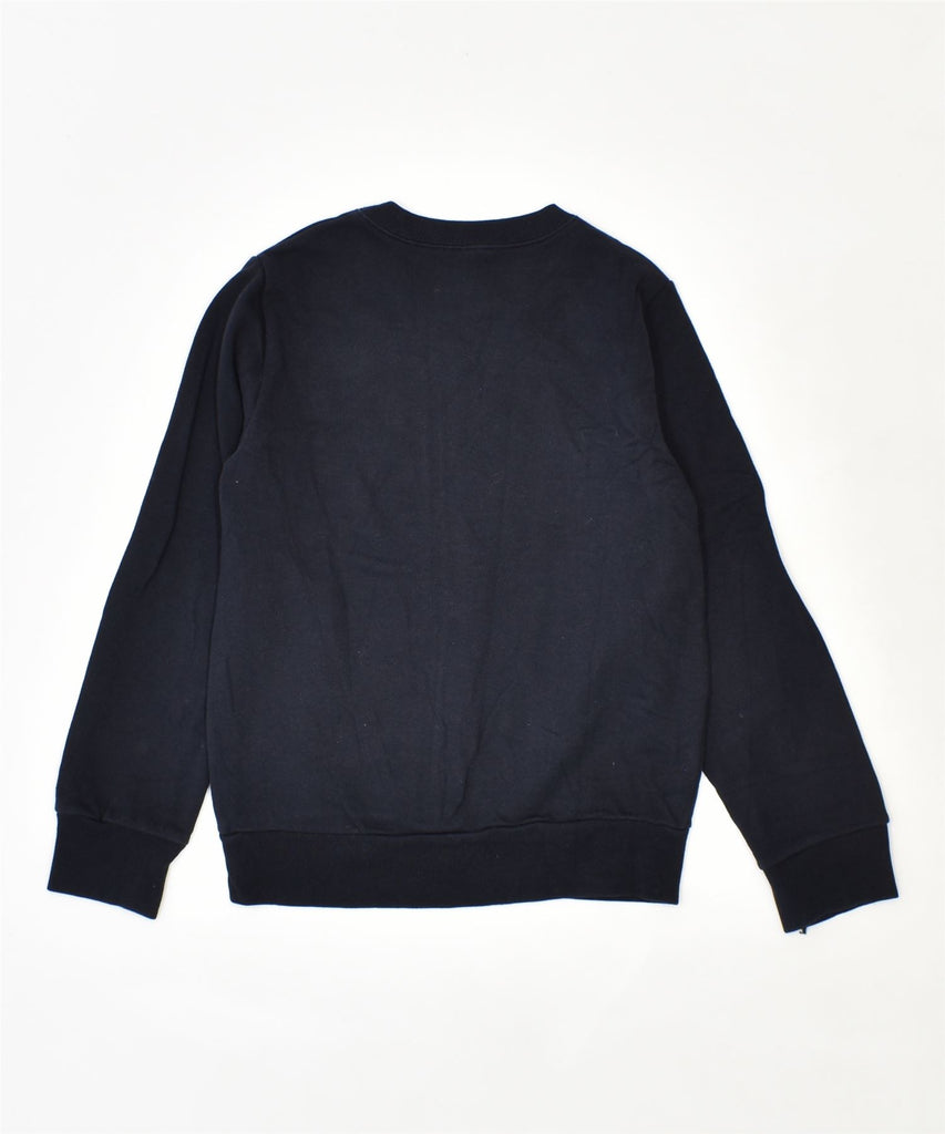 BENETTON Boys Graphic Sweatshirt Jumper 8-9 Years Large Navy Blue Cotton | Vintage | Thrift | Second-Hand | Used Clothing | Messina Hembry 