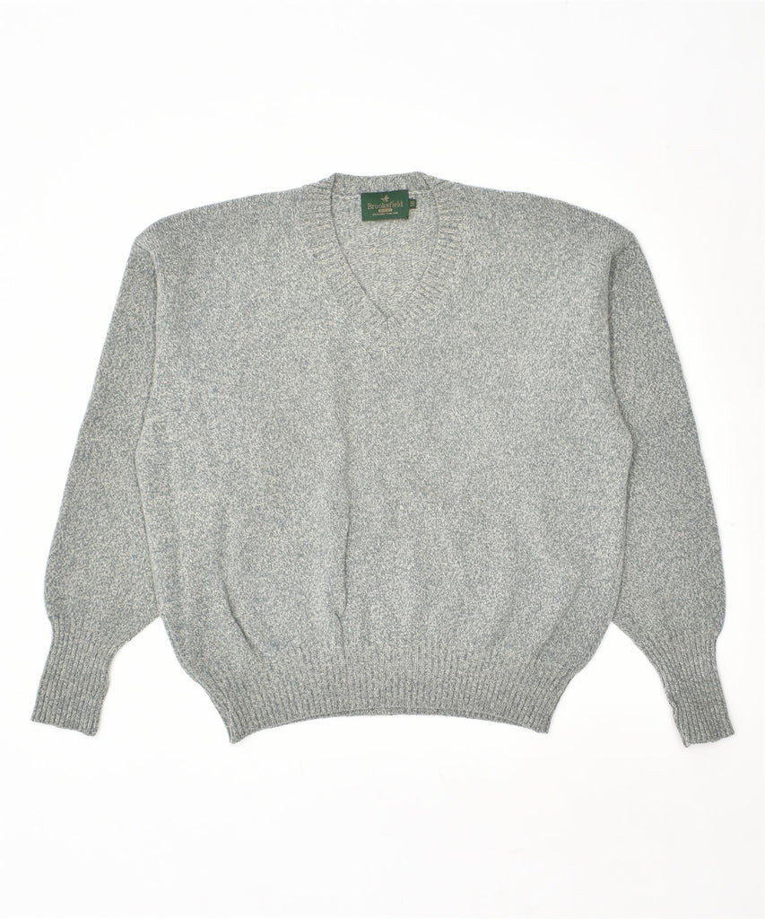 BROOKSFIELD Mens V-Neck Jumper Sweater IT 50 Medium Green | Vintage | Thrift | Second-Hand | Used Clothing | Messina Hembry 