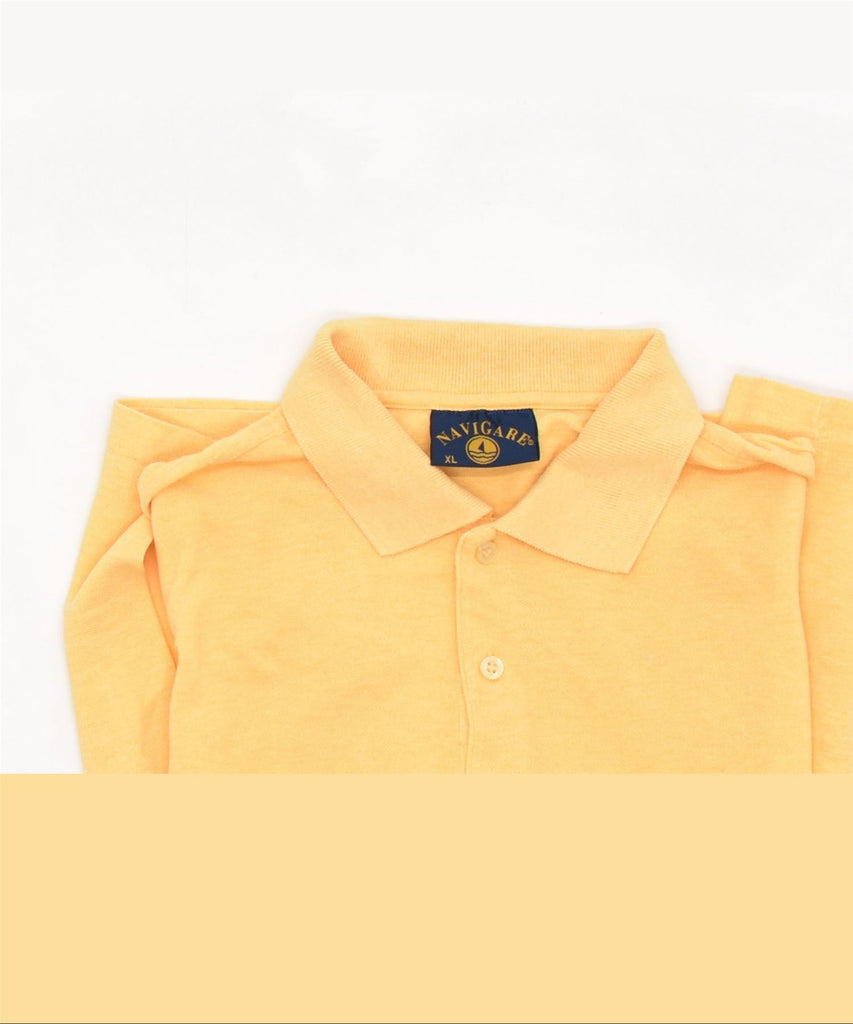 NAVIGARE Mens Polo Shirt XL Yellow Cotton | Vintage | Thrift | Second-Hand | Used Clothing | Messina Hembry 