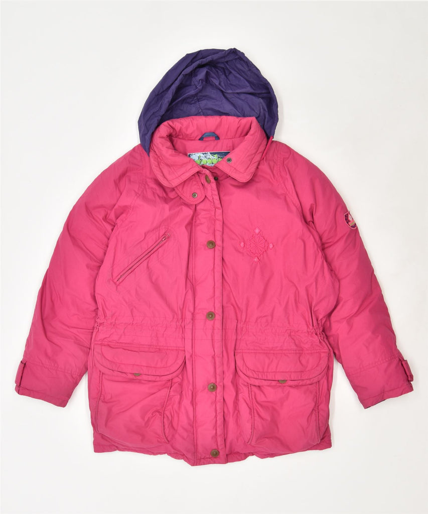 DIADORA Womens Hooded Padded Jacket UK 12 Medium Pink Polyester Vintage | Vintage | Thrift | Second-Hand | Used Clothing | Messina Hembry 