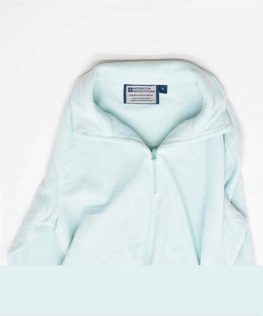MOUNTAIN WAREHOUSE Womens Fleece Zip Neck Jumper Sweater UK 14 Medium Turquoise | Vintage | Thrift | Second-Hand | Used Clothing | Messina Hembry 