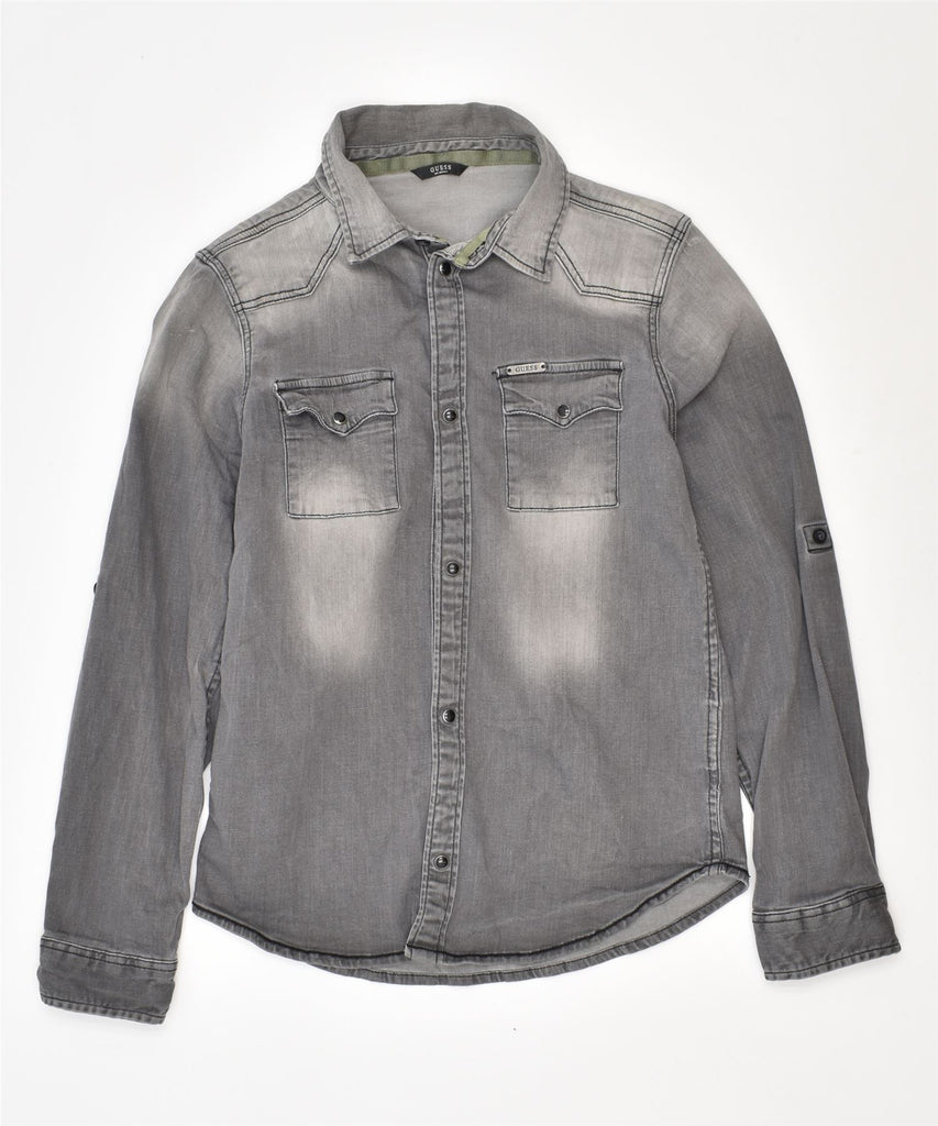 GUESS Girls Denim Shirt 9-10 Years Grey Cotton | Vintage | Thrift | Second-Hand | Used Clothing | Messina Hembry 