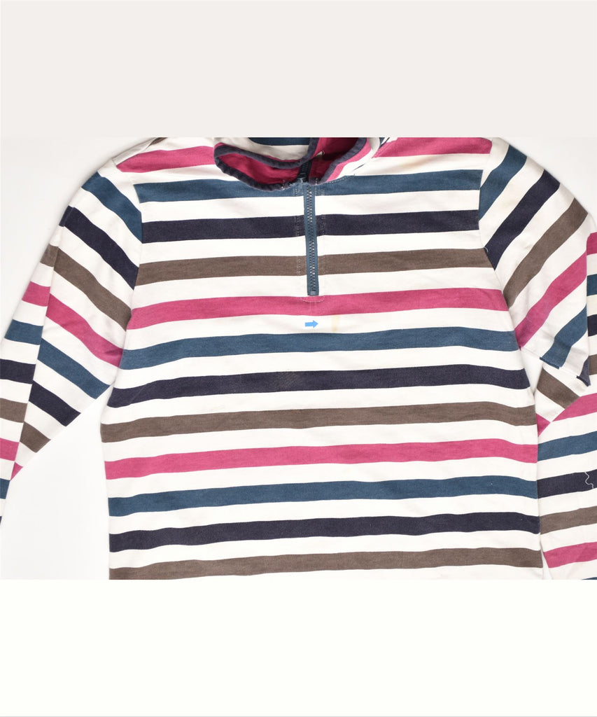 JOULES Mens Zip Neck Sweatshirt Jumper UK 14 Large Multicoloured Cotton | Vintage | Thrift | Second-Hand | Used Clothing | Messina Hembry 